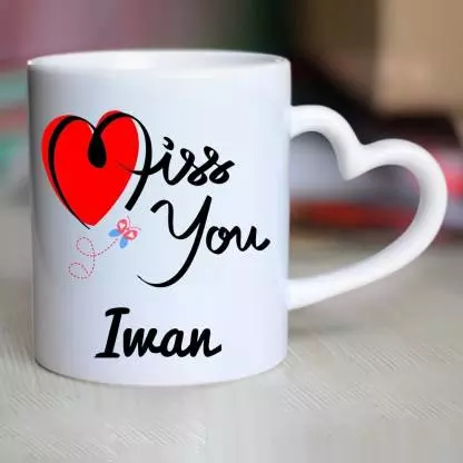 CHANAKYA I Miss You Iwan Heart Handle mug Ceramic Coffee Mug Price in India - Buy CHANAKYA I Miss You Iwan Heart Handle mug Ceramic Coffee Mug online at Flipkart.com