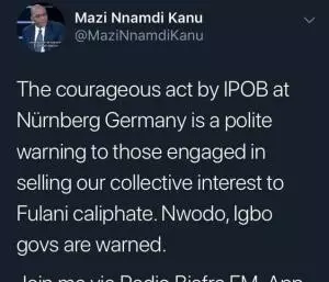 Why IPOB attacked Ike Ekweremadu in Germany – Nnamdi Kanu