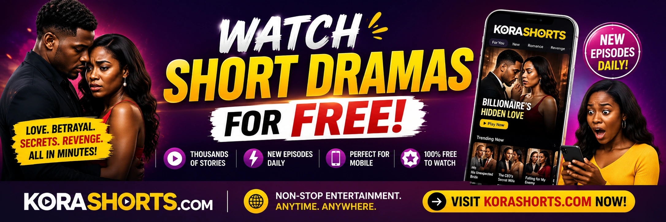 Watch Short Dramas for Free on KoraShorts